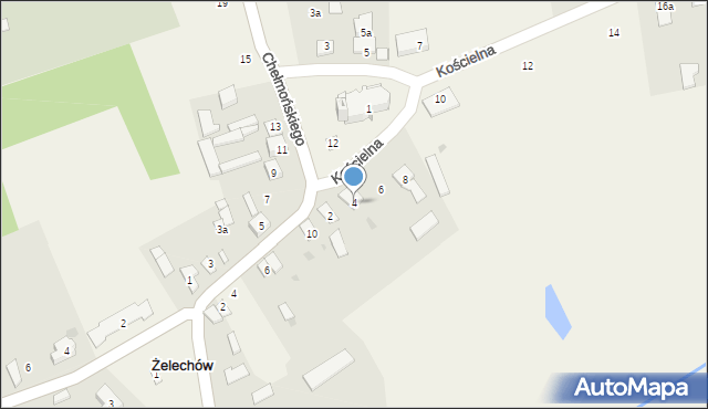 Żelechów, Kościelna, 4, mapa Żelechów