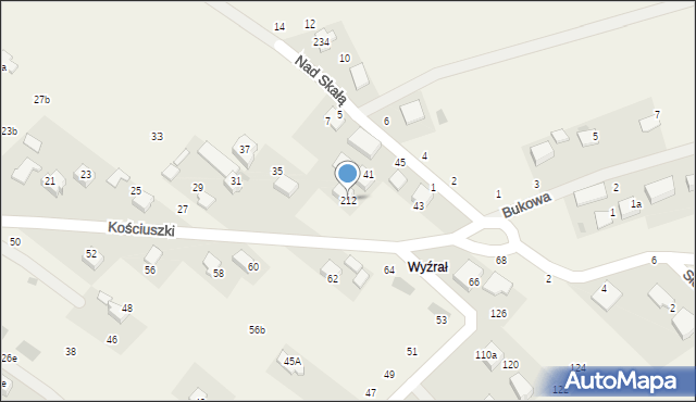 Zelków, Kościuszki Tadeusza, gen., 212, mapa Zelków