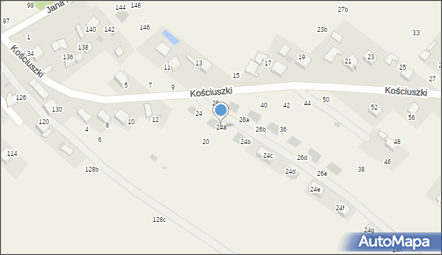 Zelków, Kościuszki Tadeusza, gen., 24a, mapa Zelków