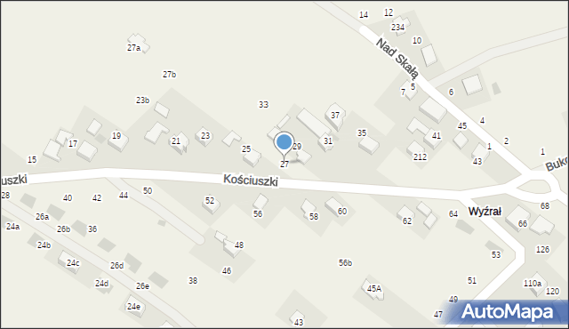 Zelków, Kościuszki Tadeusza, gen., 27, mapa Zelków