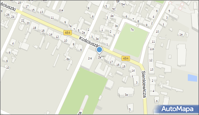 Zelów, Kościuszki Tadeusza, gen., 2a, mapa Zelów