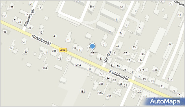 Zelów, Kościuszki Tadeusza, gen., 35, mapa Zelów