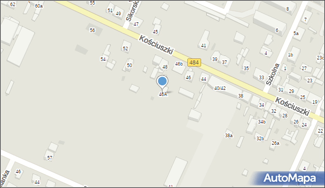 Zelów, Kościuszki Tadeusza, gen., 46A, mapa Zelów