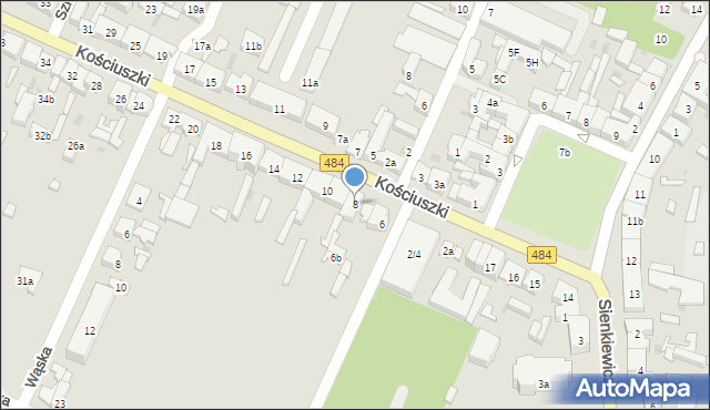 Zelów, Kościuszki Tadeusza, gen., 8, mapa Zelów