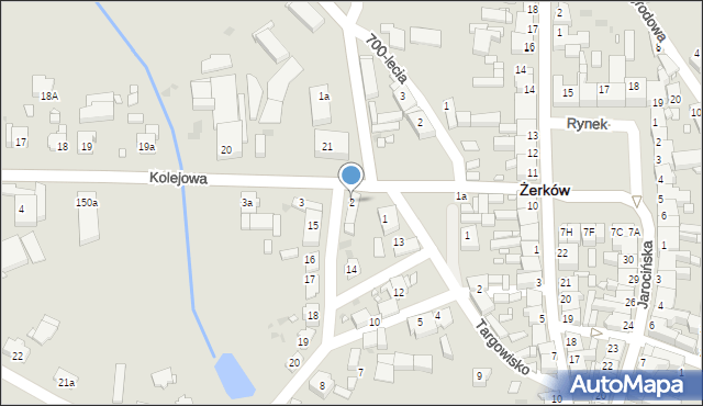 Żerków, Kolejowa, 2, mapa Żerków