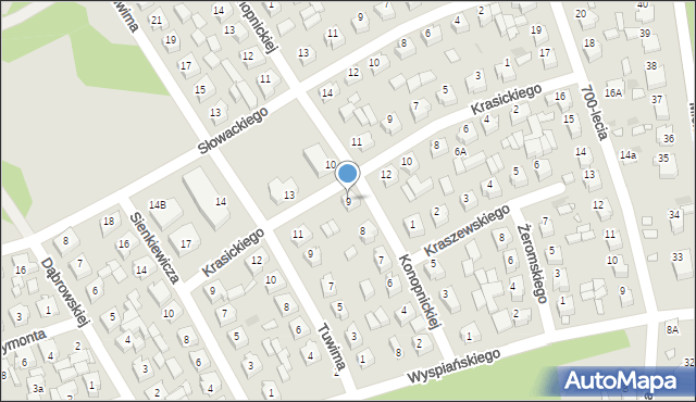 Żerków, Konopnickiej Marii, 9, mapa Żerków