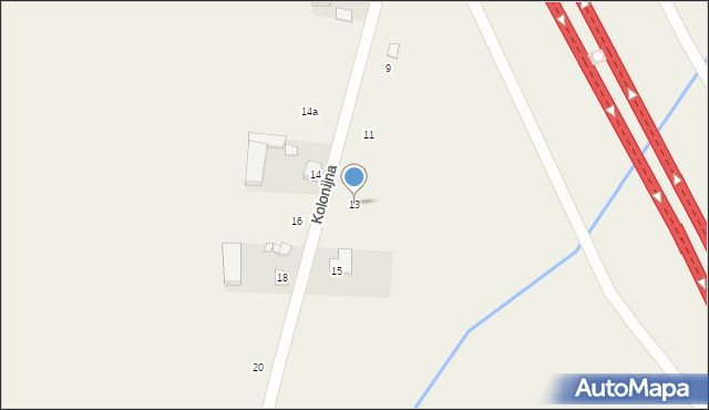 Żeromin, Kolonijna, 13, mapa Żeromin