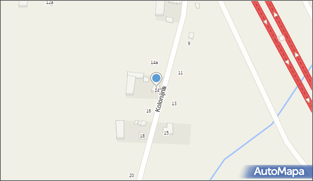 Żeromin, Kolonijna, 14, mapa Żeromin