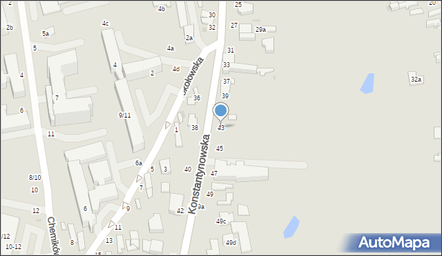 Zgierz, Konstantynowska, 43, mapa Zgierz