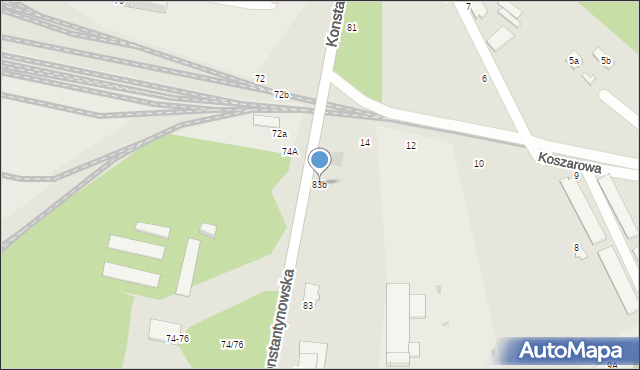 Zgierz, Konstantynowska, 83b, mapa Zgierz