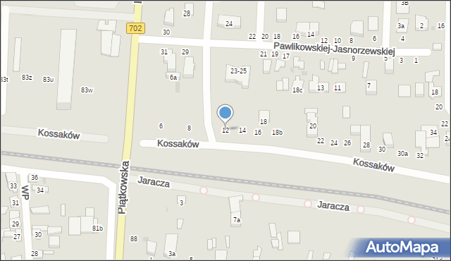 Zgierz, Kossaków Wojciecha i Juliusza, 12, mapa Zgierz