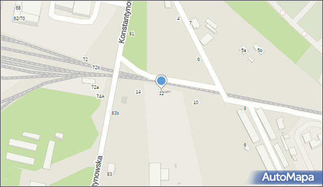 Zgierz, Koszarowa, 12, mapa Zgierz