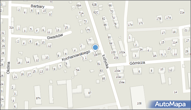 Zgorzelec, Kochanowskiego Jana, 1A, mapa Zgorzelec