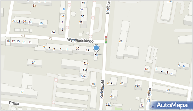 Zgorzelec, Kościuszki Tadeusza, gen., 51, mapa Zgorzelec