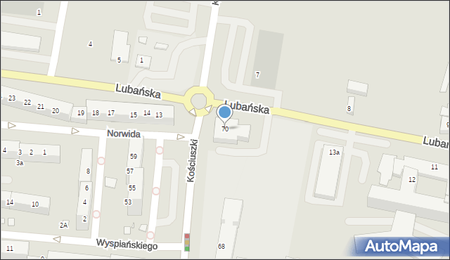 Zgorzelec, Kościuszki Tadeusza, gen., 70, mapa Zgorzelec