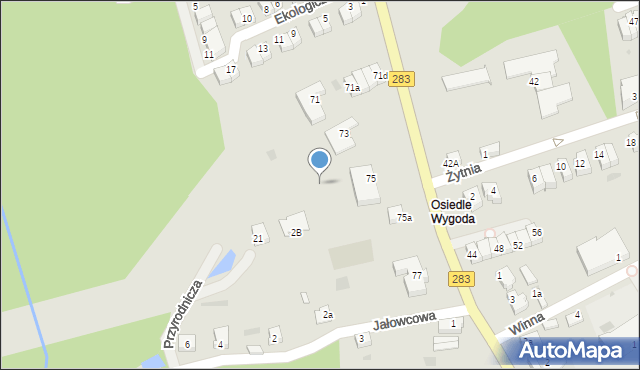 Zielona Góra, Kożuchowska, 77a, mapa Zielona Góra