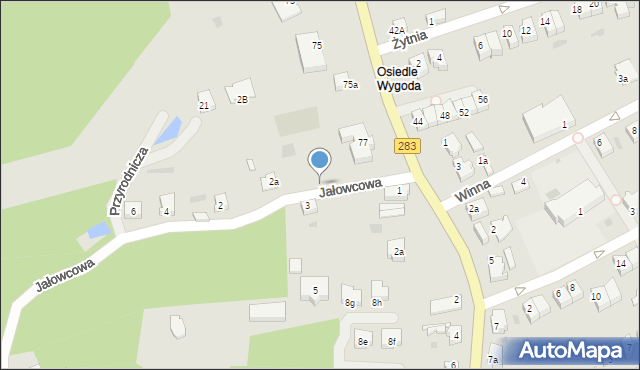 Zielona Góra, Kożuchowska, 77p, mapa Zielona Góra