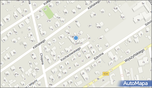 Zielonka, Kochanowskiego Jana, 13, mapa Zielonka