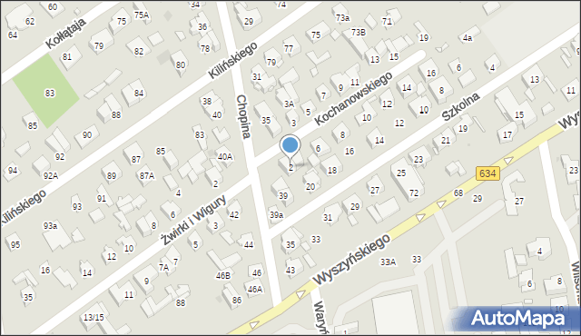 Zielonka, Kochanowskiego Jana, 2, mapa Zielonka