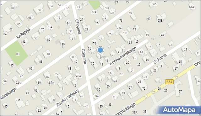 Zielonka, Kochanowskiego Jana, 3A, mapa Zielonka