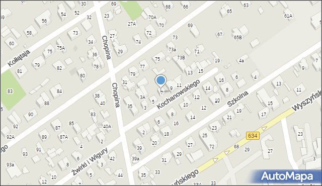 Zielonka, Kochanowskiego Jana, 7, mapa Zielonka
