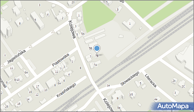 Zielonka, Kolejowa, 7B, mapa Zielonka