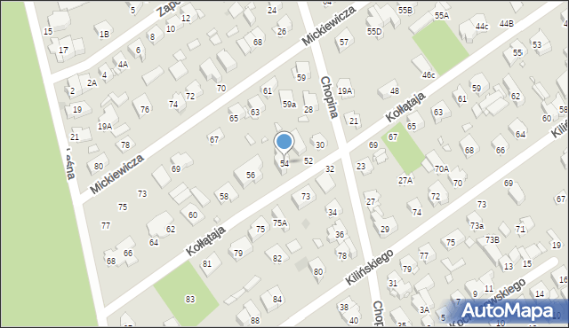 Zielonka, Kołłątaja Hugo, 54, mapa Zielonka