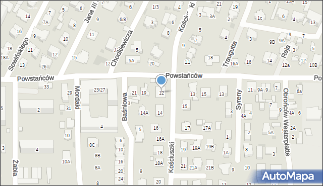 Zielonka, Kościuszki Tadeusza, gen., 12, mapa Zielonka