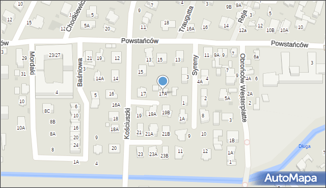 Zielonka, Kościuszki Tadeusza, gen., 17A, mapa Zielonka