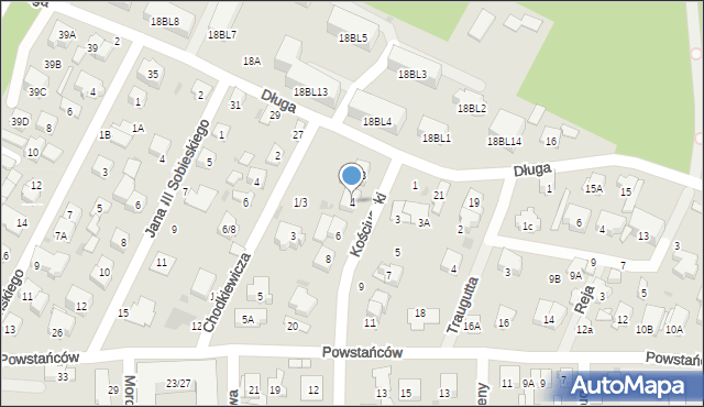 Zielonka, Kościuszki Tadeusza, gen., 4, mapa Zielonka