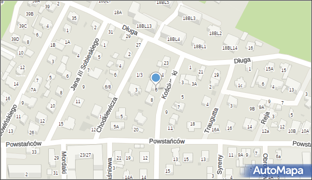 Zielonka, Kościuszki Tadeusza, gen., 6, mapa Zielonka