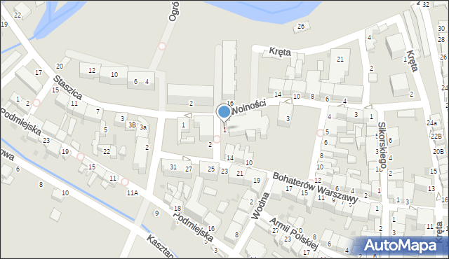 Złocieniec, Kościelna, 1, mapa Złocieniec