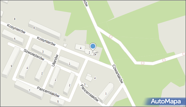 Złocieniec, Kosynierów, 2b, mapa Złocieniec
