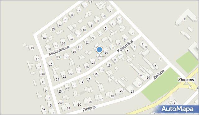 Złoczew, Kopernika Mikołaja, 12, mapa Złoczew