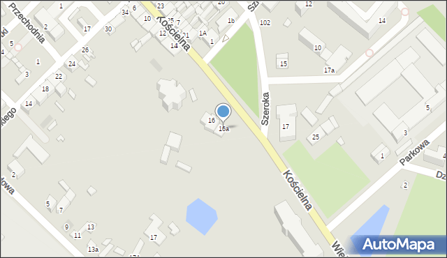 Złoczew, Kościelna, 16a, mapa Złoczew