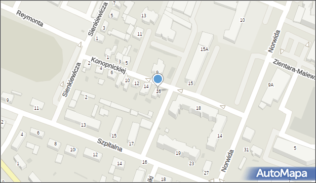 Złotów, Konopnickiej Marii, 16, mapa Złotów