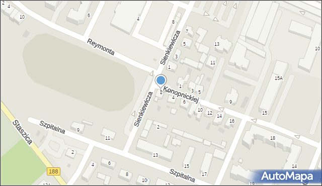 Złotów, Konopnickiej Marii, 2, mapa Złotów