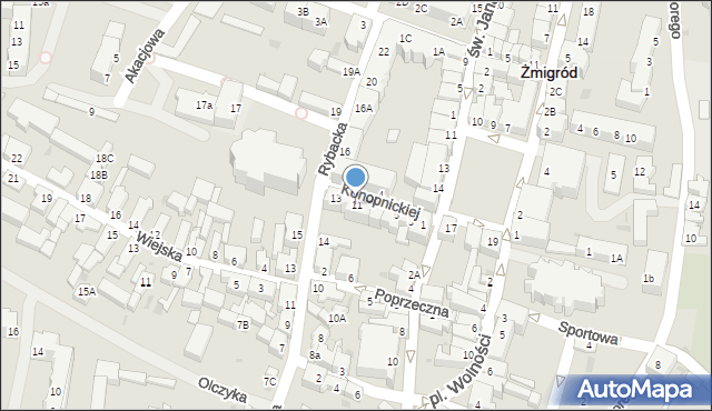 Żmigród, Konopnickiej Marii, 11, mapa Żmigród
