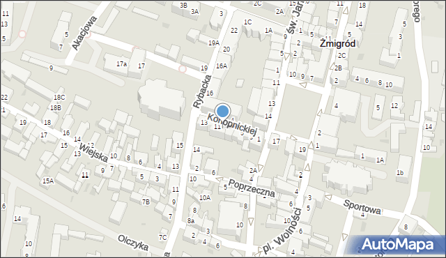 Żmigród, Konopnickiej Marii, 9, mapa Żmigród