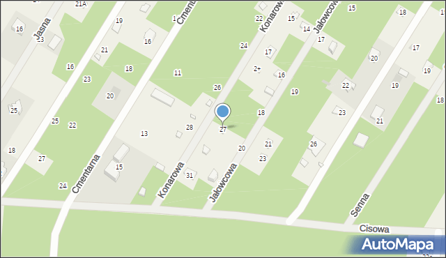 Zofiówka, Konarowa, 27, mapa Zofiówka