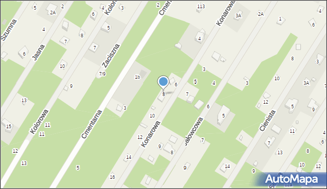 Zofiówka, Konarowa, 8, mapa Zofiówka