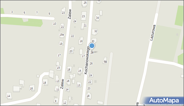 Żory, Kochanowskiego Jana, 28, mapa Żor