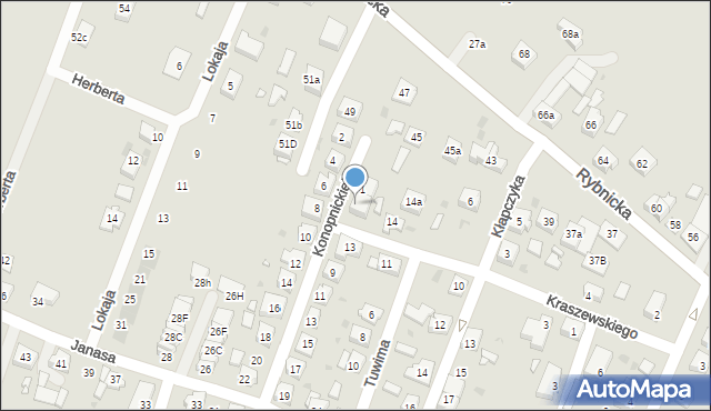 Żory, Konopnickiej Marii, 3, mapa Żor