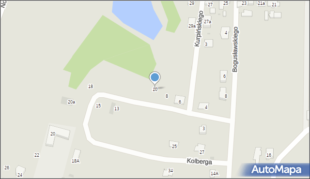 Żory, Kolberga Oskara, 10, mapa Żor