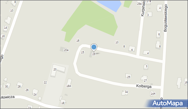 Żory, Kolberga Oskara, 13, mapa Żor