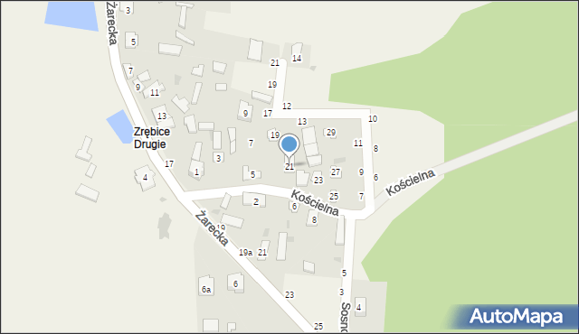 Zrębice, Kościelna, 21, mapa Zrębice