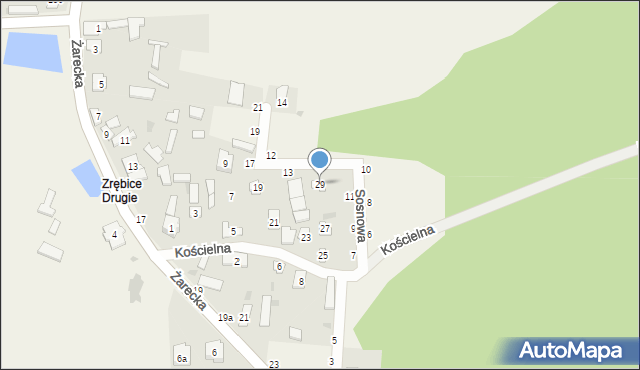 Zrębice, Kościelna, 29, mapa Zrębice