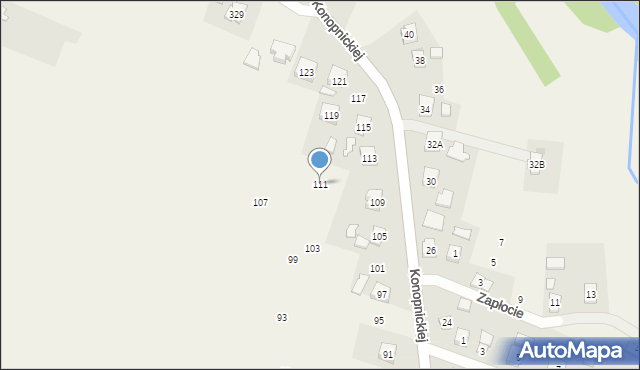 Zręcin, Konopnickiej Marii, 111, mapa Zręcin