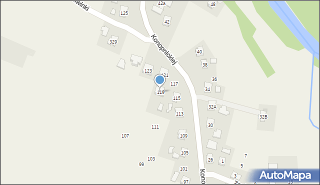 Zręcin, Konopnickiej Marii, 119, mapa Zręcin