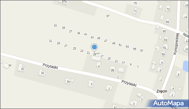 Zręcin, Konopnickiej Marii, 19, mapa Zręcin